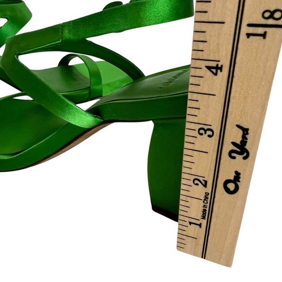 Vince Luella Satin Strappy Heel Sandals In Garden Green Size 38 EU - Picture 12 of 15